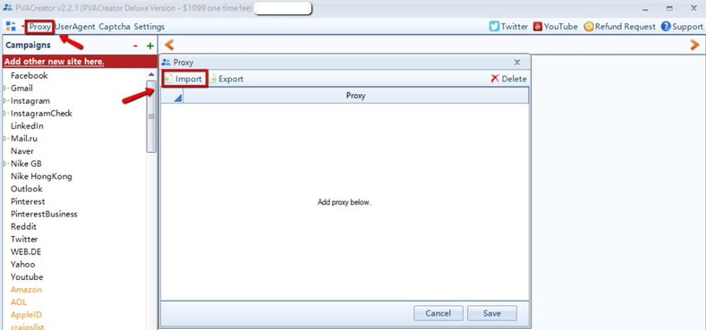 configure proxies