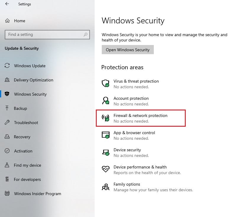 firewall & network protection