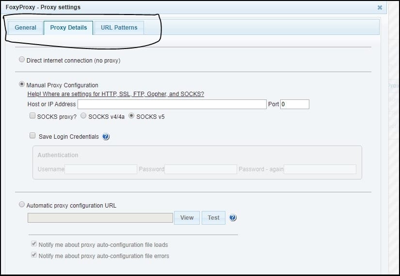 foxyproxy Interface option