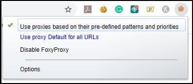 list of extension for foxyproxy