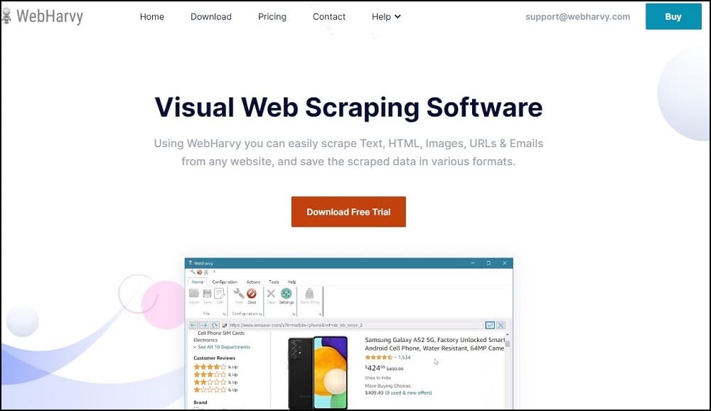 official WebHarvy website