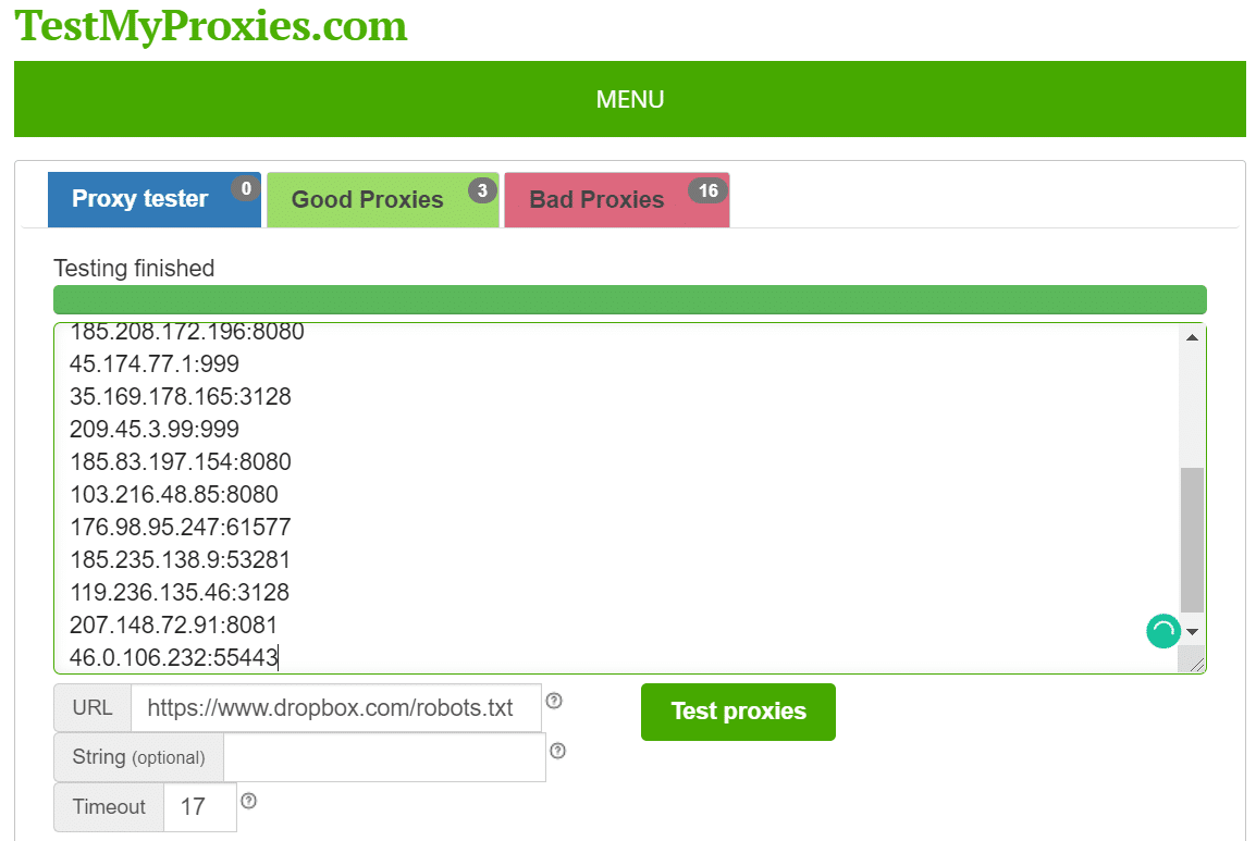 online proxy tester