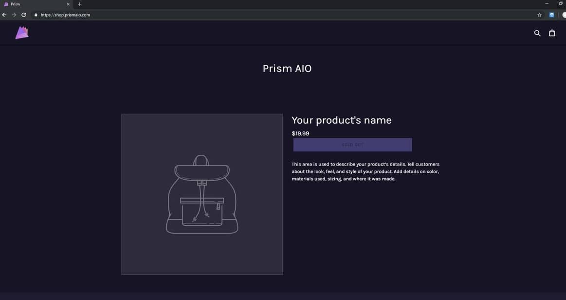 prismaio.com Sold Out