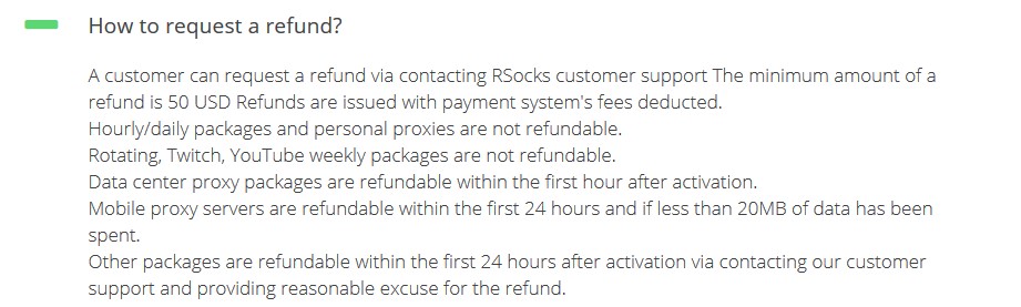 refund policy