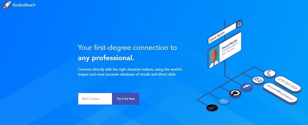 rocketreach homepage
