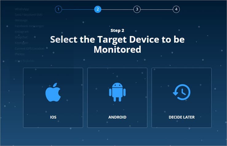 select the device of Install Mspy
