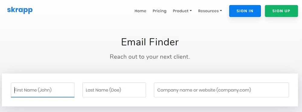 skrapp email finder