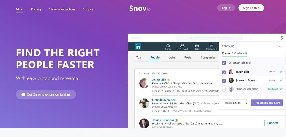 snov homepage