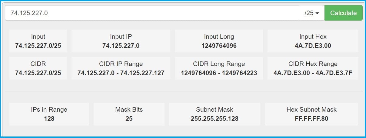 subnetting calculate